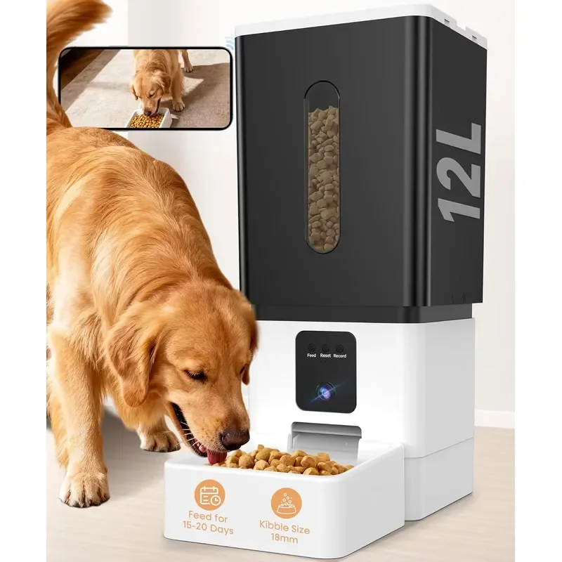 12L Automatic Wifi Pet Food Dispenser Large Capacity Feeder for Big Dogs Smart App Control Timer Portion Family Supply Smart
