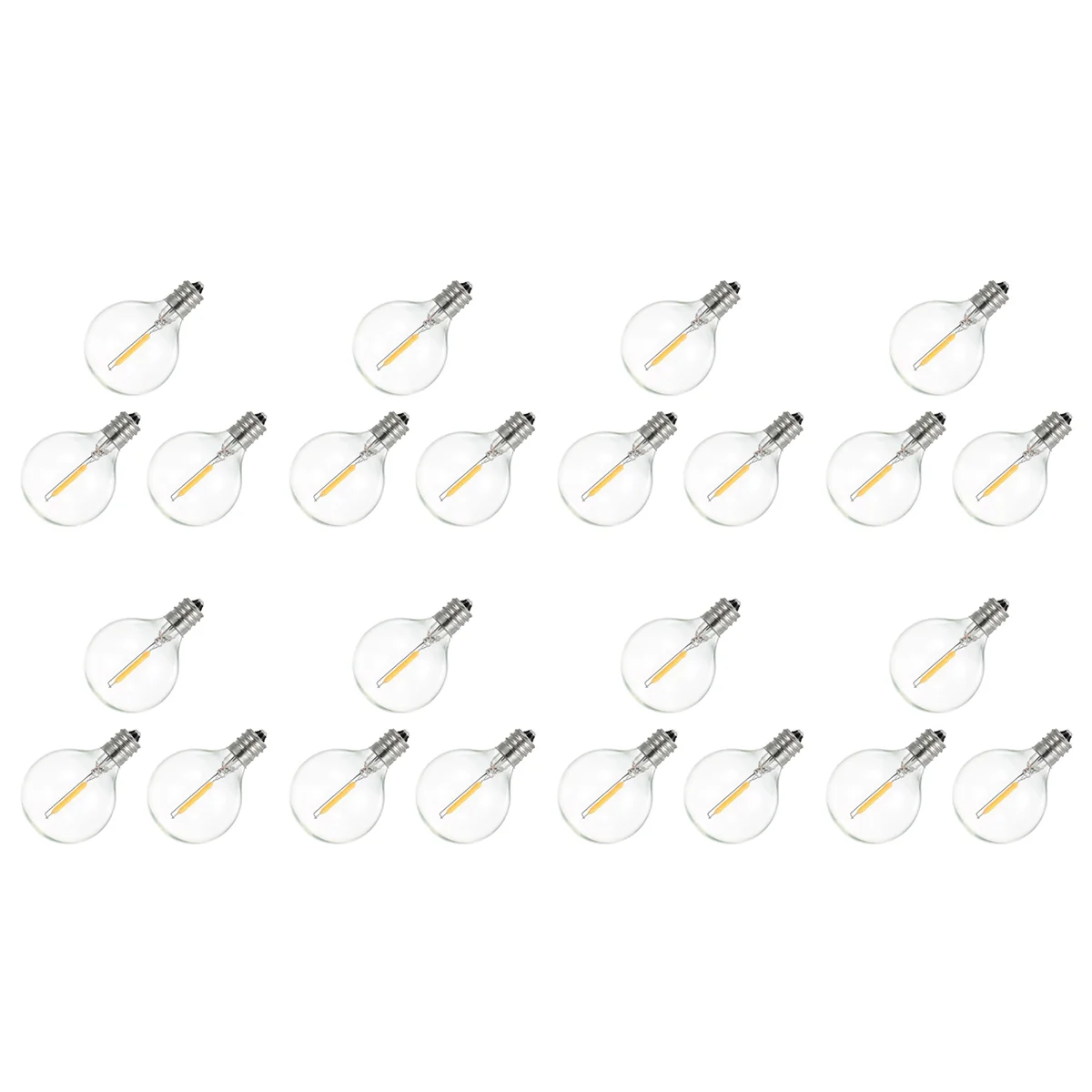 

A71P 24 шт. G40 светодиодные сменные лампочки, E12 винтовое основание небьющиеся светодиодные глобусные лампы для солнечных гирлянд теплый белый