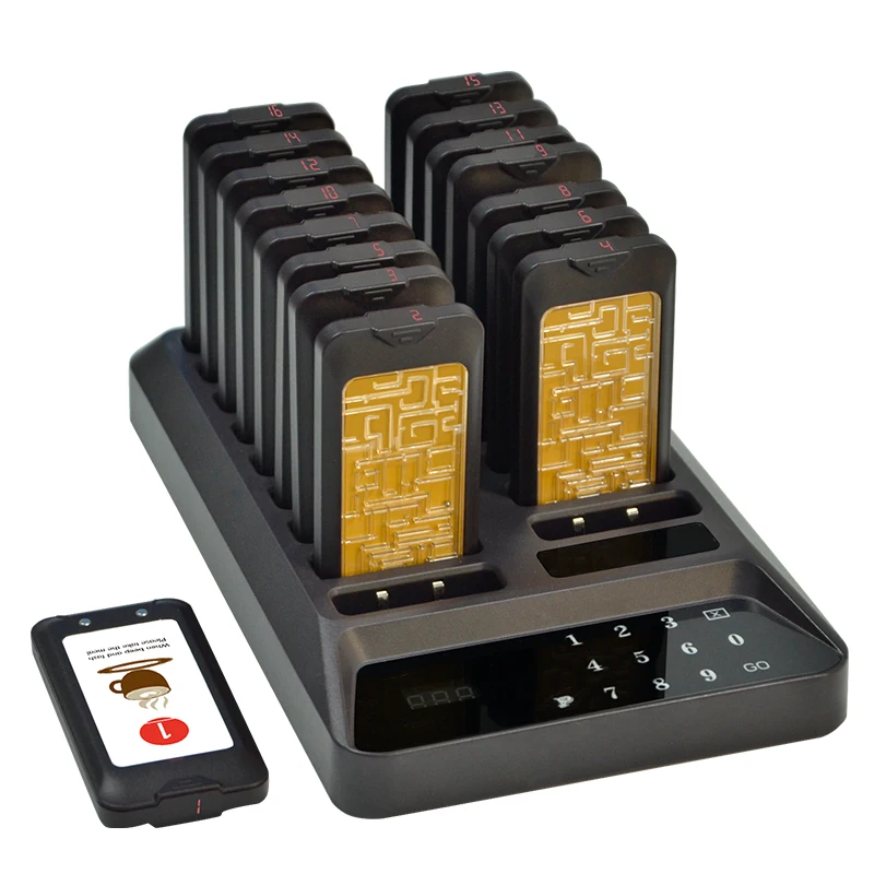 OFTDZ Restaurant Pager System Touch Panel Wireless Calling System for Coffee Shop Restaurant Guest Queue Pager System