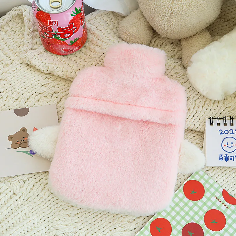 New Cartoon Rabbit Warm Bag PVC Thick Hot Water Bag Cute Plush Belly Warm Water Warm Hand Treasure