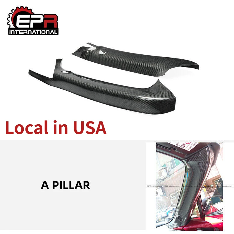 For Mazda MX5 ND5RC Miata Roadster Carbon Fiber A-Pillar Glossy Fiber Finish Interior Sticker Trim  Racing Auto Trim