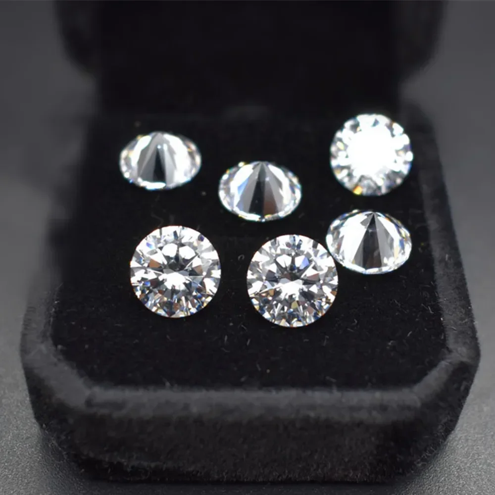 Grade AAA Round Diamond Cut Cubic Zirconia 8 Hearts and 8 Arrows Brilliant Cut Transparent White Cubic Zirconia