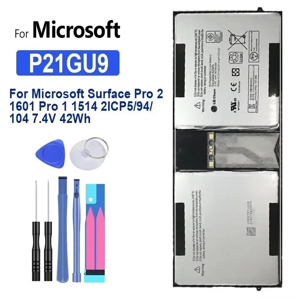 High-Performance 5676mAh Tablet Battery for Microsoft Surface Pro 2 1601 Pro 1 1514 2ICP5/94/104 7.4V 42Wh