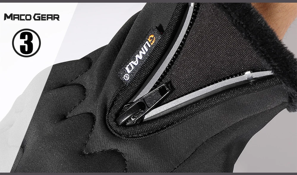 Winter Motorcycle Gloves Thermal Touch Screen Windproof Anti-skid Protective Gear for Sport Motorbike Cycling Riding Skiing Bike