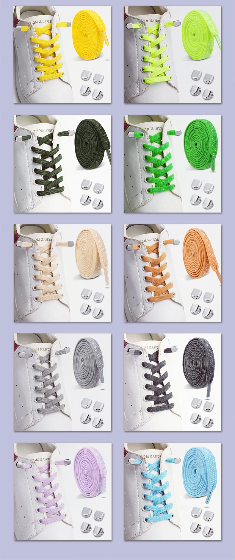 1 Paar elastische Schnürsenkel ohne Binden, Sneaker-Schnürsenkel für Kinder und Erwachsene, Gummibänder, Schnürsenkel ohne Binden für Sneaker. – Detail 9