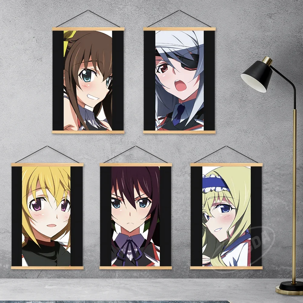 Prints Wooden Hanging Infinite Stratos Canvas Charlotte Dunois Home Decor Poster Wall Art Mural Anime Painting Modular Pictures