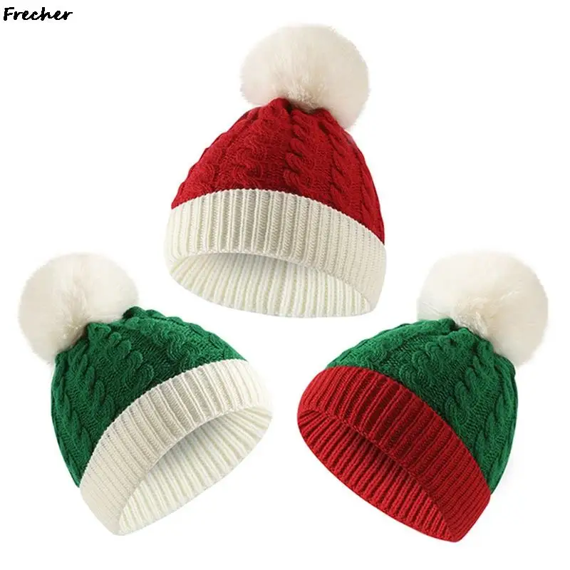 Santa Claus Wool Hat for Children Kids Winter 2023 New Year Party Beanies Comfortable Warm Skullies Boys Girls Knitted Hats Cap