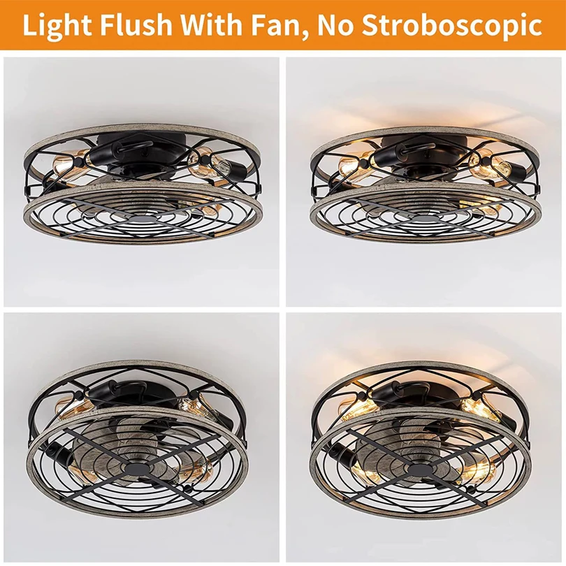 Smart Ceiling Fan Fans With Lights Remote Control Bedroom Decor Ventilator Lamp 50cm 20inch Air Invisible Blades 220V Voltage view 6