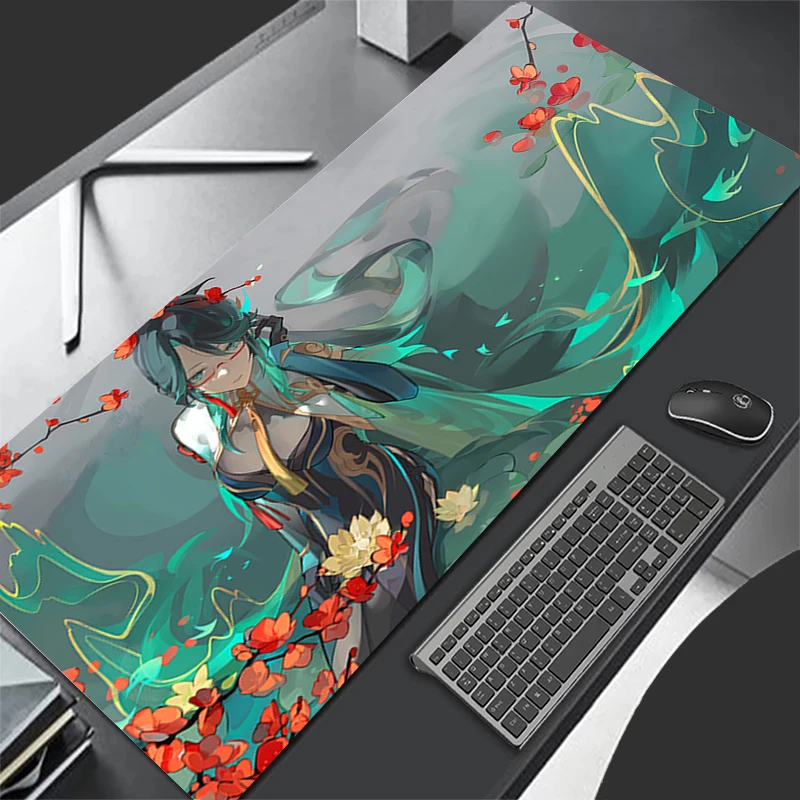 Mousepad Computer Gaming Accessories Keyboard Pad Office PC Rubber Mouse Pad Decoracion Desk G-genshin Impact Xianyun Mouse Mat