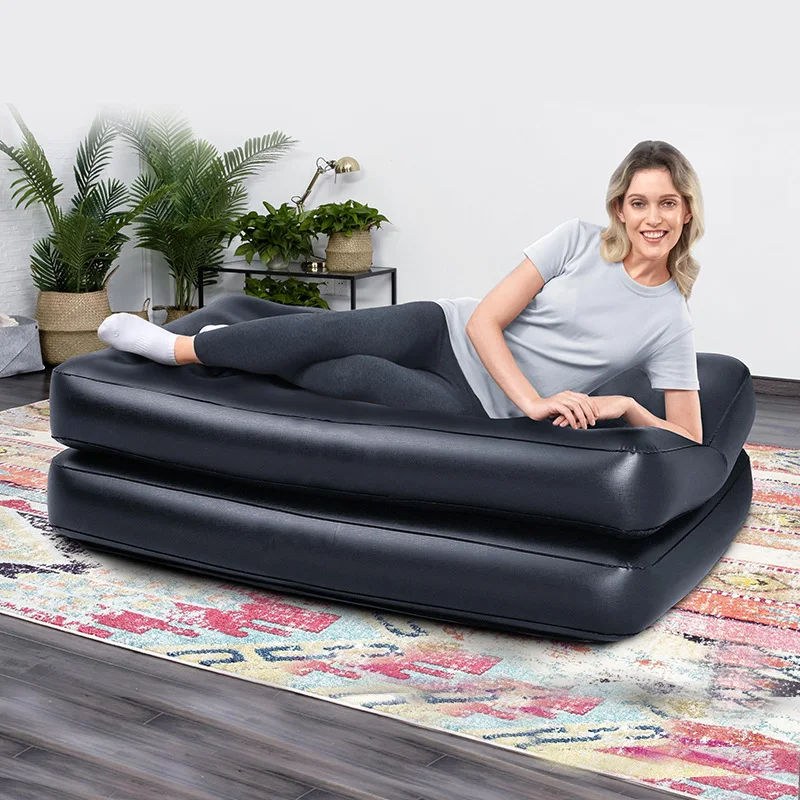 Inflatable Doubleair Sofa Bed Thick Lazy Sofa Bed Portable Folding Furniture In The House Outdoor Garden Terrace Beach Chair