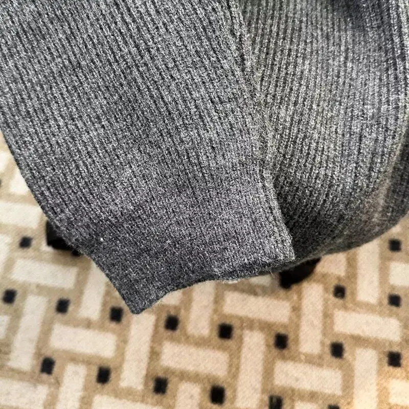 Cleanfit Knitted Cardigan Jacket Men's Trendy Brand High-End Grey Hooded Sweater Lazy Style Japanese Retro Zipper Casual Wear