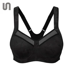 Women's High Impact Support Breathable Non-padded Full Coverage Underwire Racerback Workout Fitness Bra