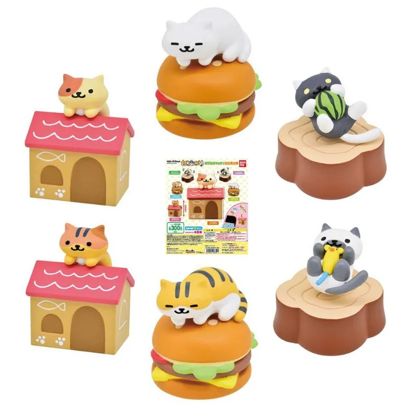 BANDAI Japan Gashapon Capsule Toys Figure Anime Cute Neko Atsume Cat House Kawaii Miniature Item Figurine Gift