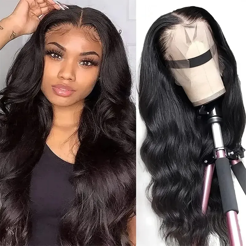 

Body Wave Human Hair Wig 13x4 Glueless Lace Front Hd Body Wave 30 Inch Half Black Wig Raw Hair 36 Inch lace frontal