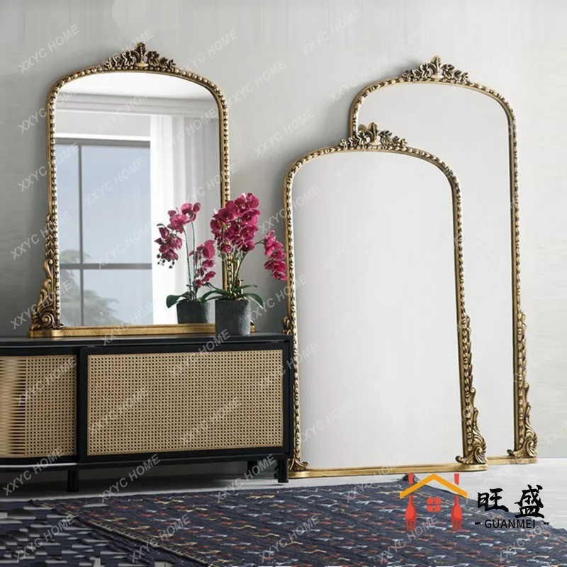 

Lfull body floor mirror household wall-mounted vanity mirror retro full-length mirror