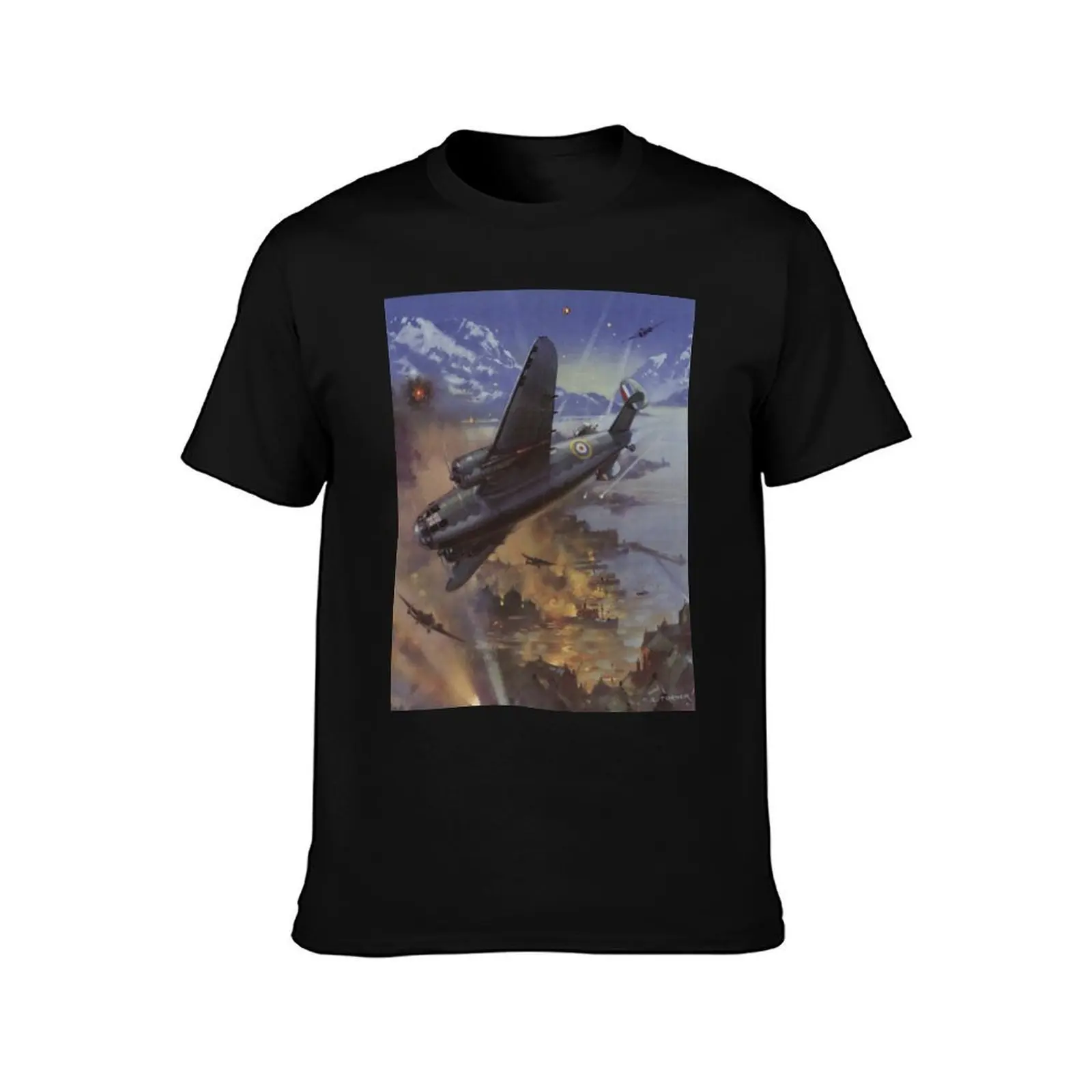 Raid on Coastal Command on German Shipping at Aalesund, Norway T-Shirt, Summer Casual Cotton Tee, Oversized Streetwear Tops