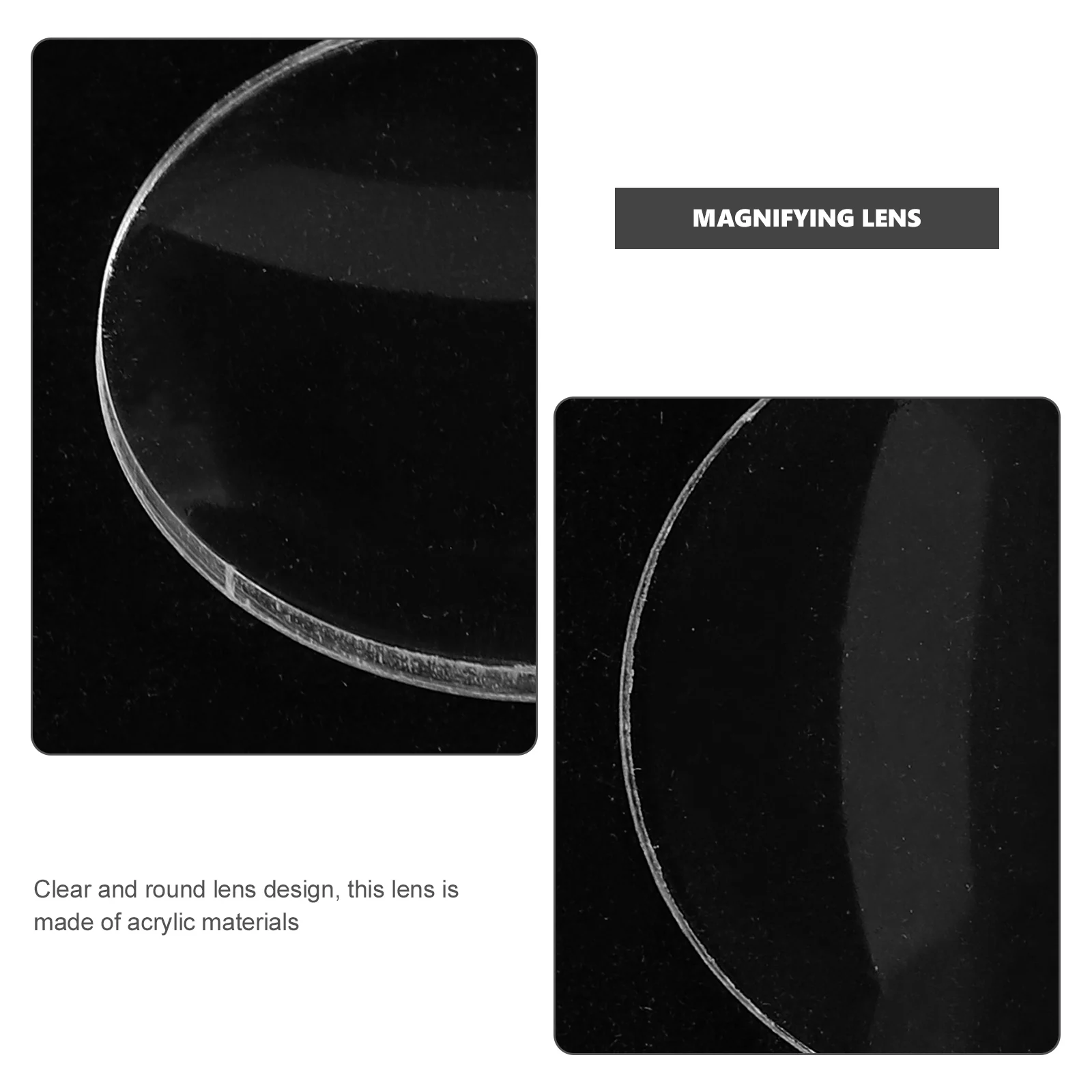 

10pcs Clear Acrylic Magnifying Lens Convex Lens For Magnifier Replacement Double-Sided Magnification Reading Telescope