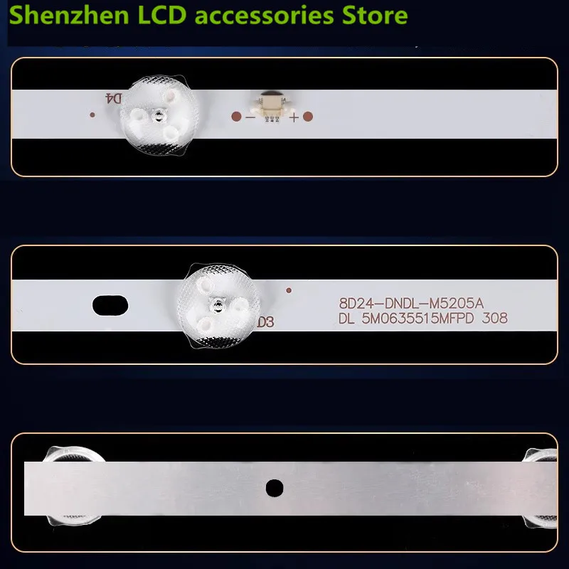 FOR 8D24-DNDL-M5205A DL 5M0635515MFPD 308 aluminum 400mm 5LED 3V 100%NEW LED backlight strip