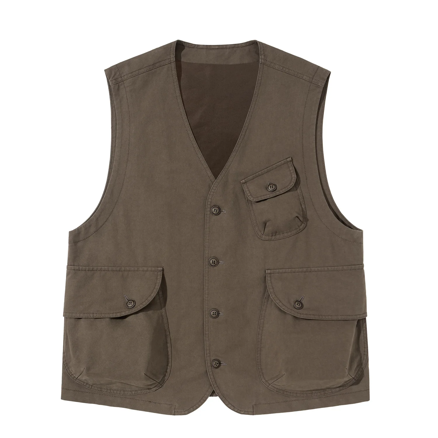 

100% Cotton Washed Japanese Retro Amekaji Military Multi-Pocket Utility Vest Unisex Loose Fit Vintage Vest Streetwear Workwear