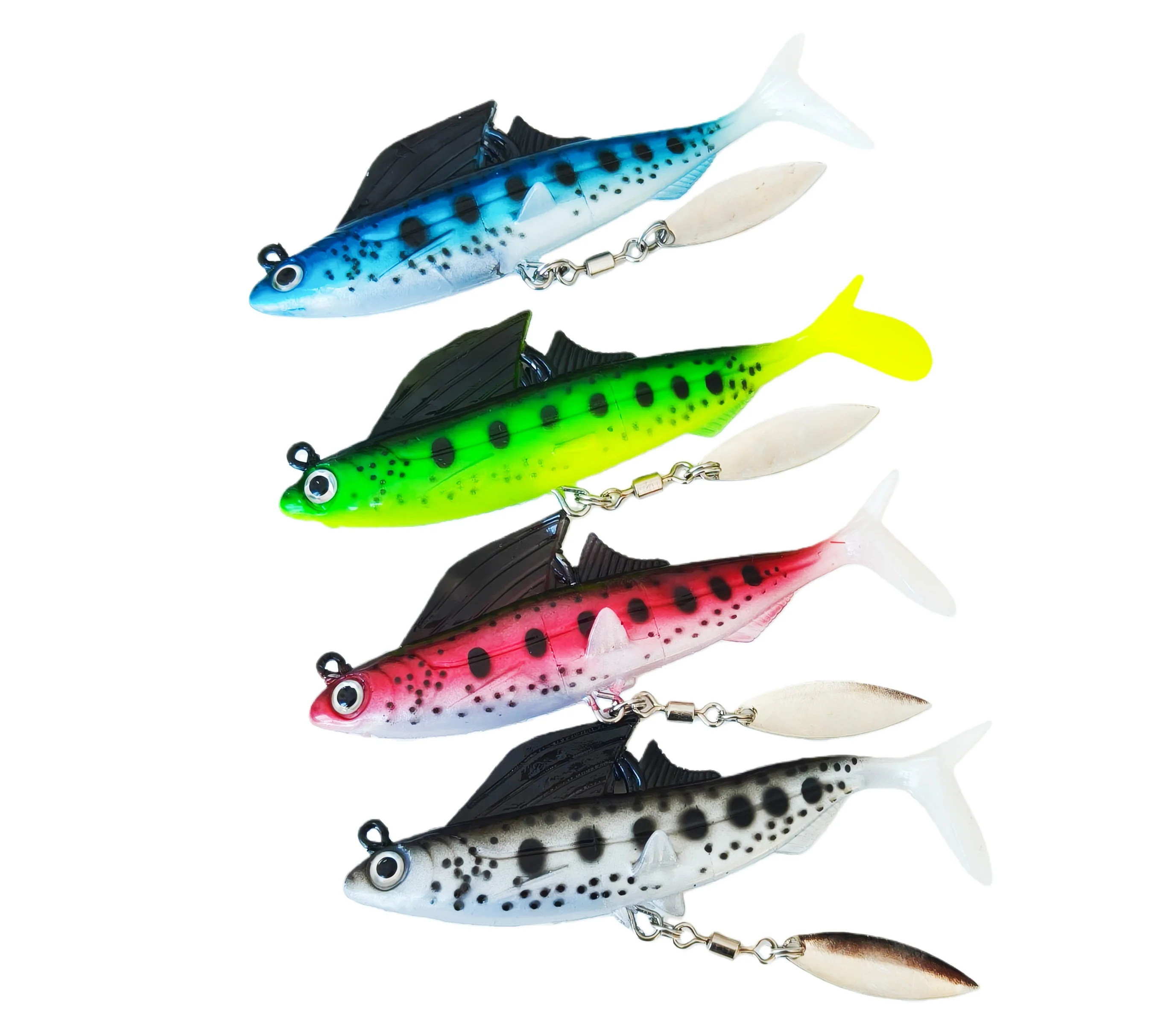 

Набор из 4 бионических приманок Swolfy, 8,5 см, 13 г, для дальнего заброса, с вибрирующим хвостом, мягкая искусственная приманка для рыбалки