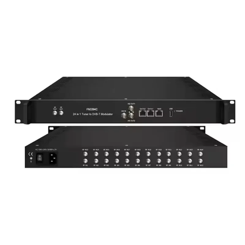 موالف تشفير الفيديو الرقمي 8/16/24 FTA مع مخرج IP ASI يدعم DVB-S/S2 DVB-C/T/T2 ISDB-T/ATSC مدخل صوت عالي الدقة إلى بوابة IP
