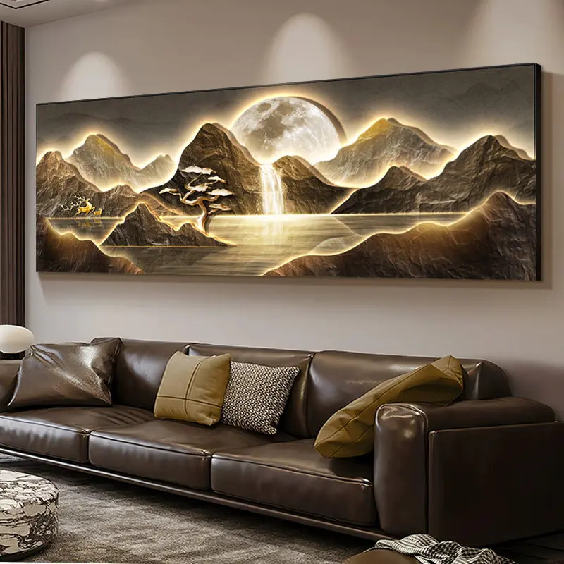 large landscape decorative painting living room aesthetic art hanging painting three-dimensional decoração para casa home decor