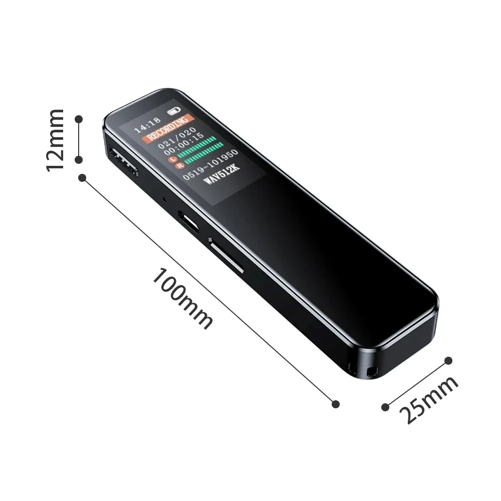 Digital Voice Recorder 64GB 32G Noise Reduction Record with Playback MP3 Music Player Activated Record 1536KBPS HD Recording