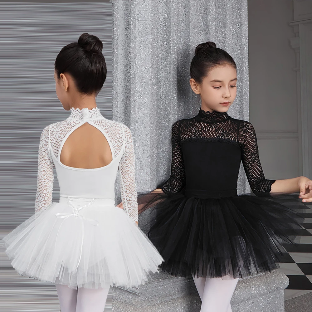 

High Quality White Lace Ballet Dress Tutu Children Girls Dance Clothing Kids Ballet Dress Costumes Girls Leotards Dancewear