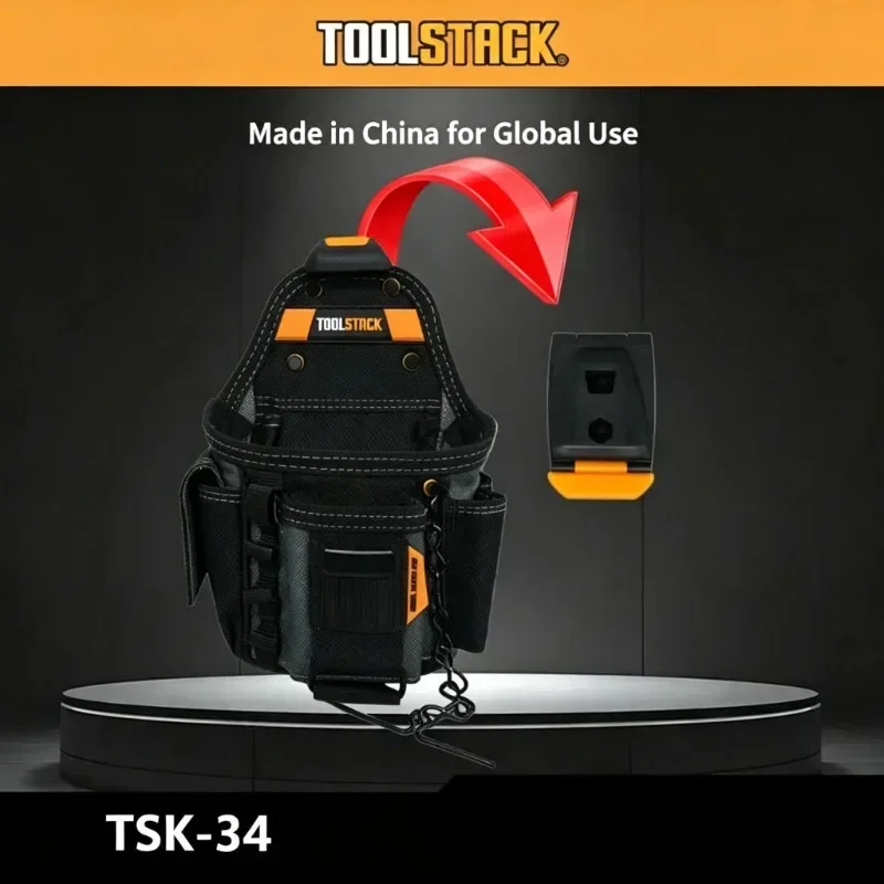 toolstack-multifunctional-electrician-pouch-13-pockets-loops-6-layer-oxford-heavy-duty-durable-quick-hook-waist-tool-storage-bag