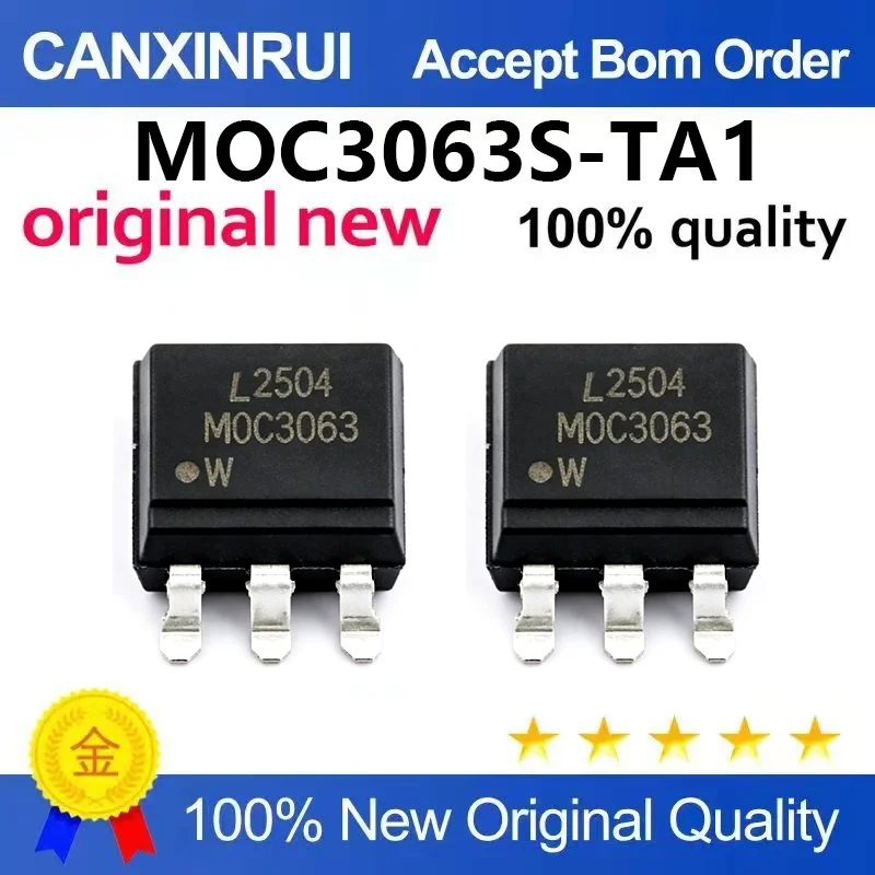 （5pcs-100pcs）Original MOC3063S-TA1 SMD-6 three terminal bidirectional thyristor output optocoupler