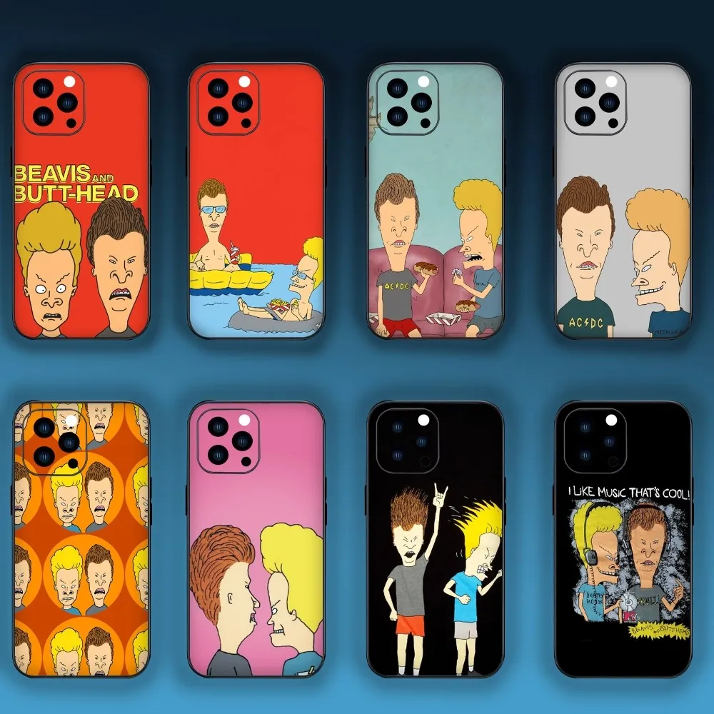 Cartoon B-Beavis And Butt-Head Phone Case For Samsung S24 S23 S22 S21 S20 Plus Ultre Note S20 FE Black Shell