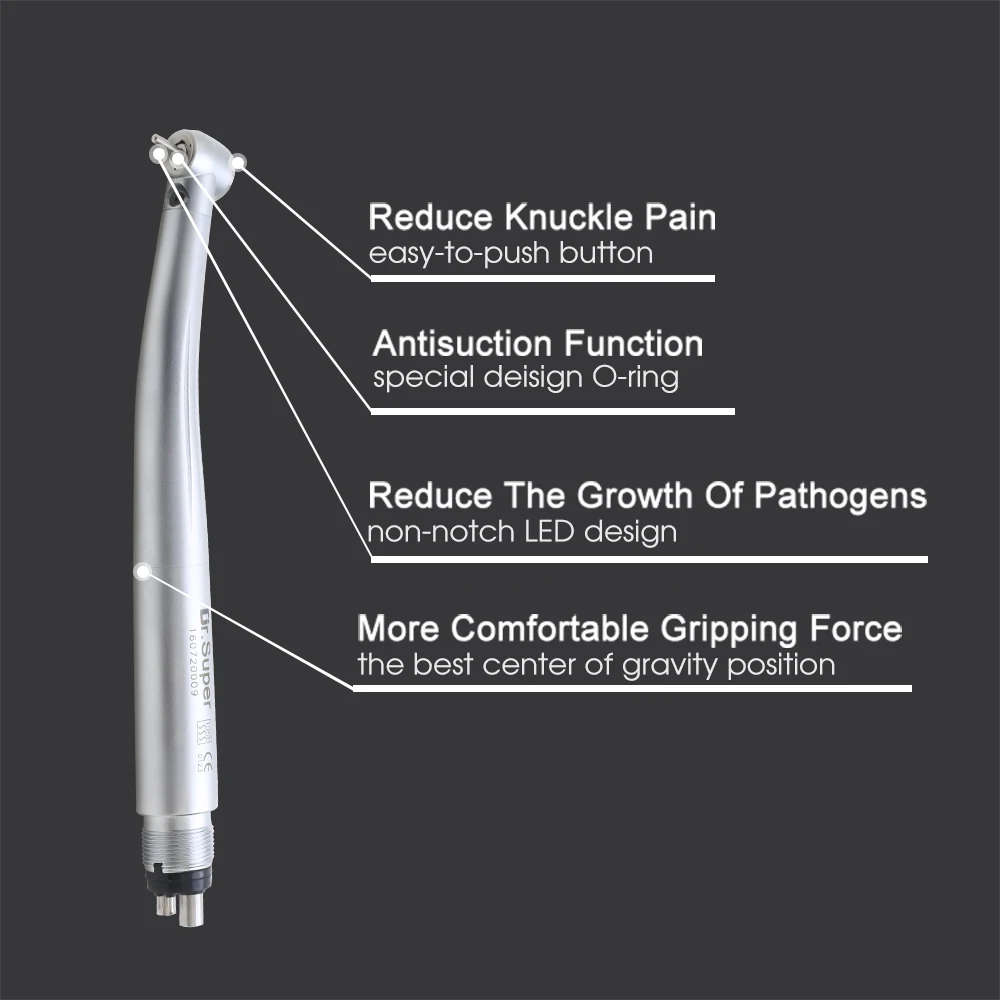 Dr.super Dentists Supply 4/6-hole High Speed Handpiece Single Spray Triple Spray Led Pressing Needle Fiber Titanium Alloy