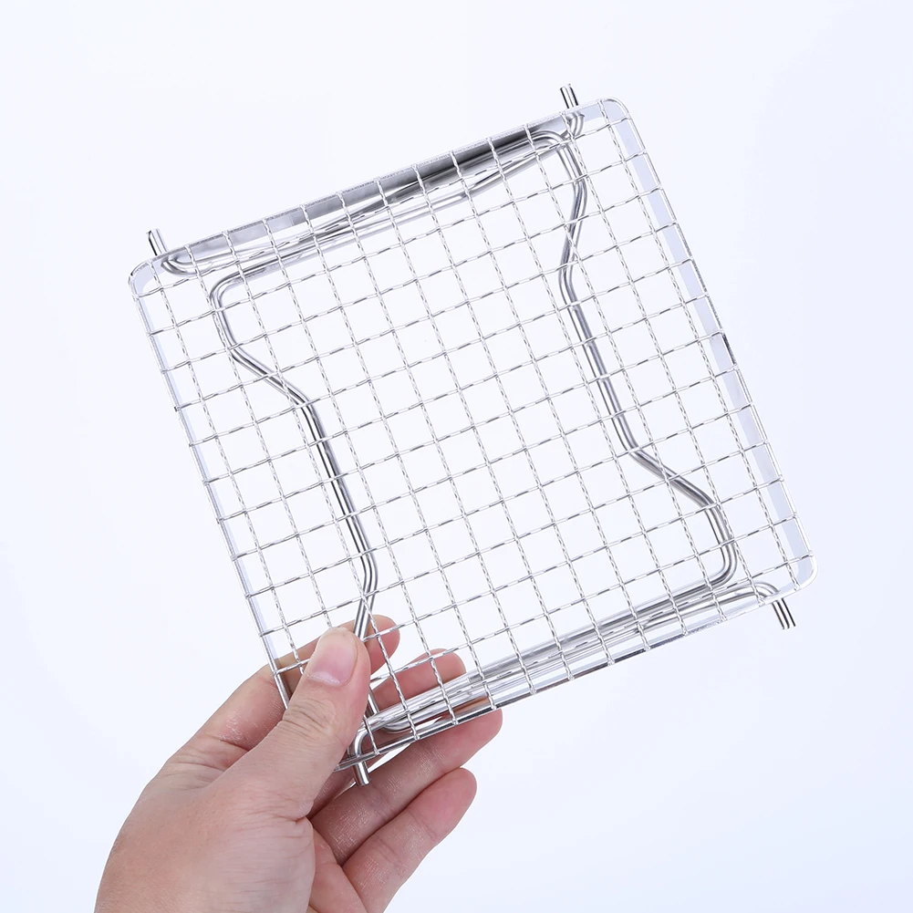 حامل شواية باربيكيو صغير من الفولاذ المقاوم للصدأ، حامل شعلة محمول مقاوم للحرارة، دعامة صينية خبز للتخييم في الهواء الطلق والمشي لمسافات طويلة #3