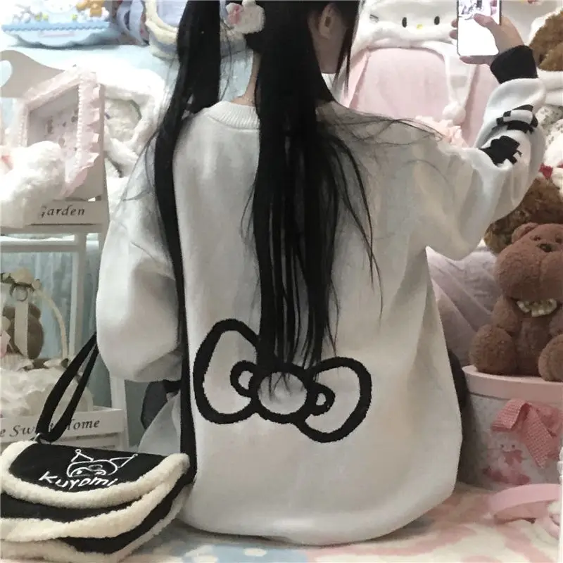 サンリオ ハローキティ レディース ニット セーター かわいい ソフト ニット カーディガン 和風 Y2k スイート トップス 厚手 ニット セーター