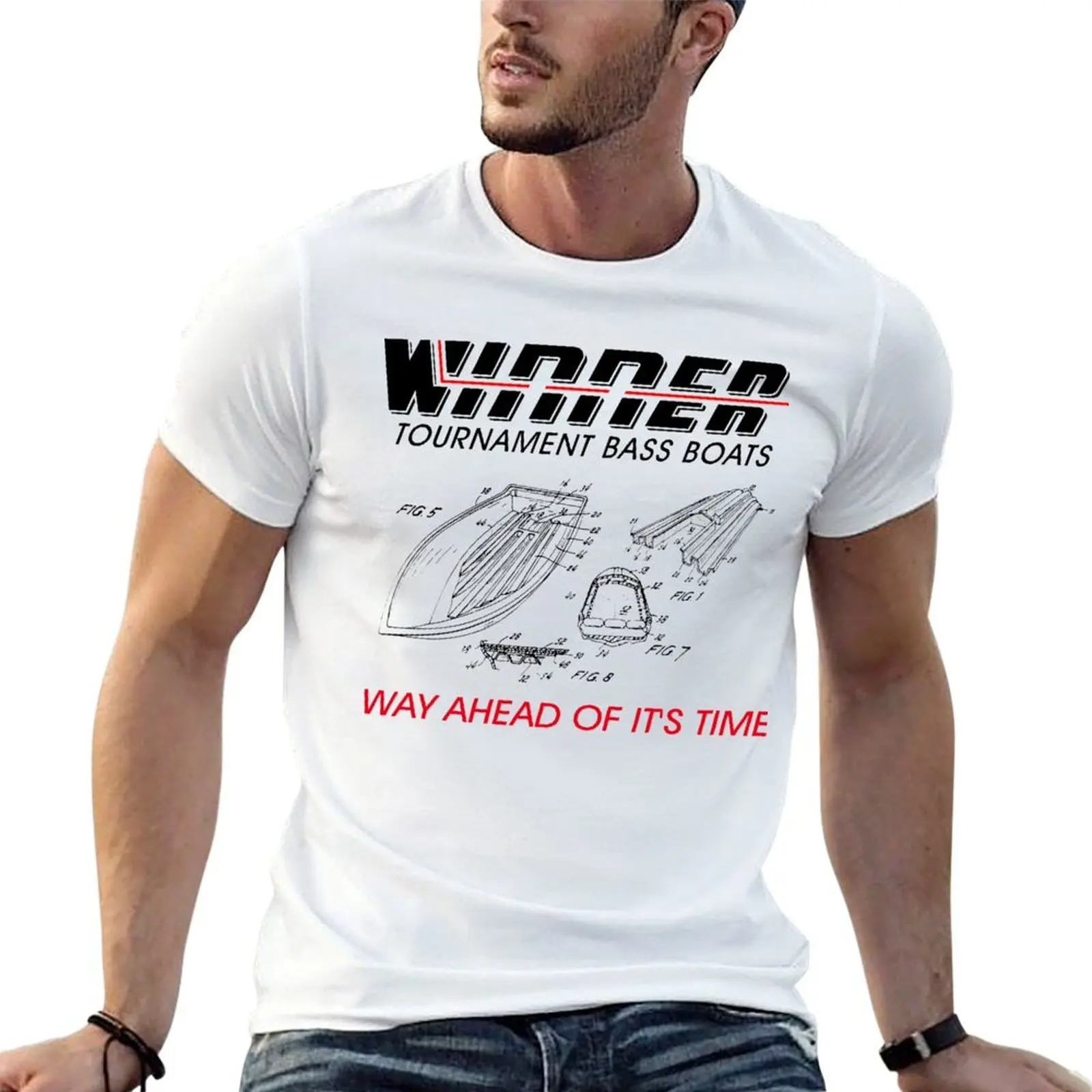 WINNER Tournament Bass Boat Hull Design 80's T-Shirt man t shirt luxury essential t shirt men t shirt cotton 100% T-shirt