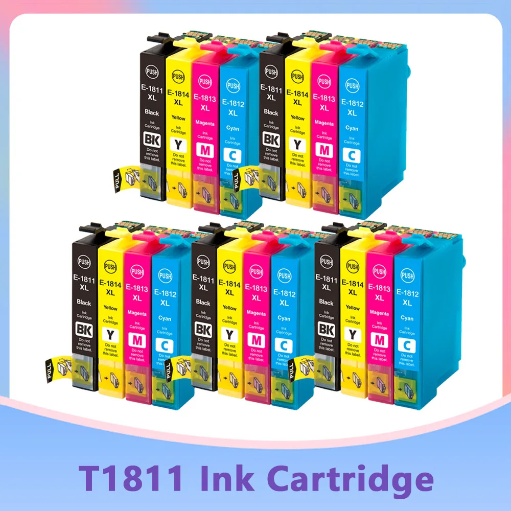 Compatible 18XL T1811-T1814 Ink Cartridge for Epson XP205 XP305 XP322 XP315 XP212 XP402 XP30 XP225 XP325 XP422 Printer