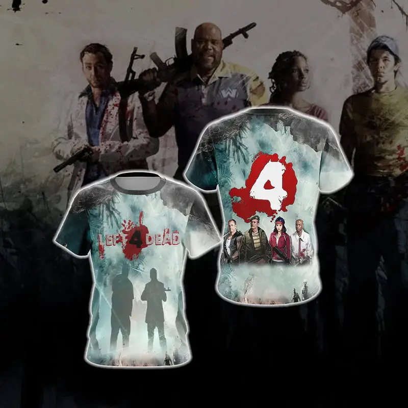 2024 Summer New Horror Game Left 4 Dead 2 T-shirt 3D Print Men Women Short sleeve Tee Shirt Fashion Harajuku O-neck Top Clothing