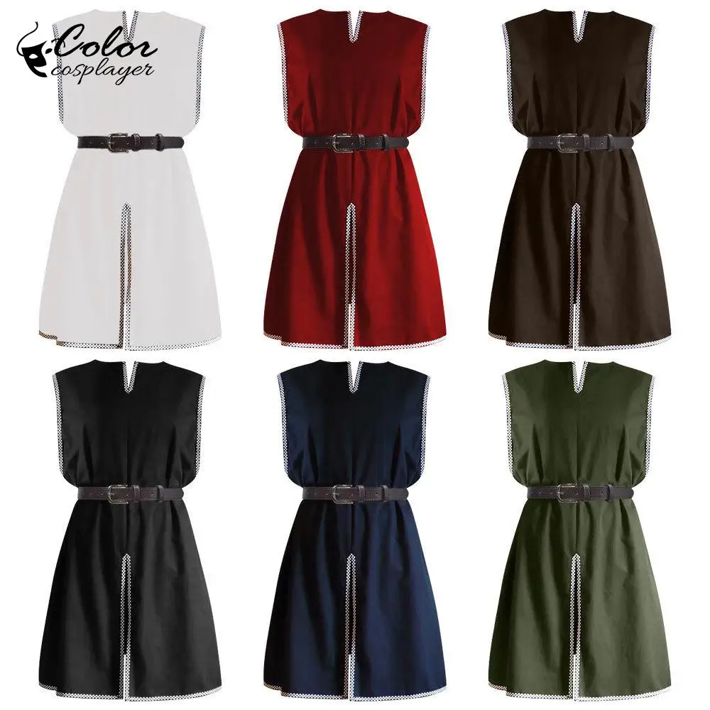 

Color Cosplayer Medieval Warriors Gown Knights Cosplay Costume Men's Retro Robe Vintage European Clothing Carnival Outfit