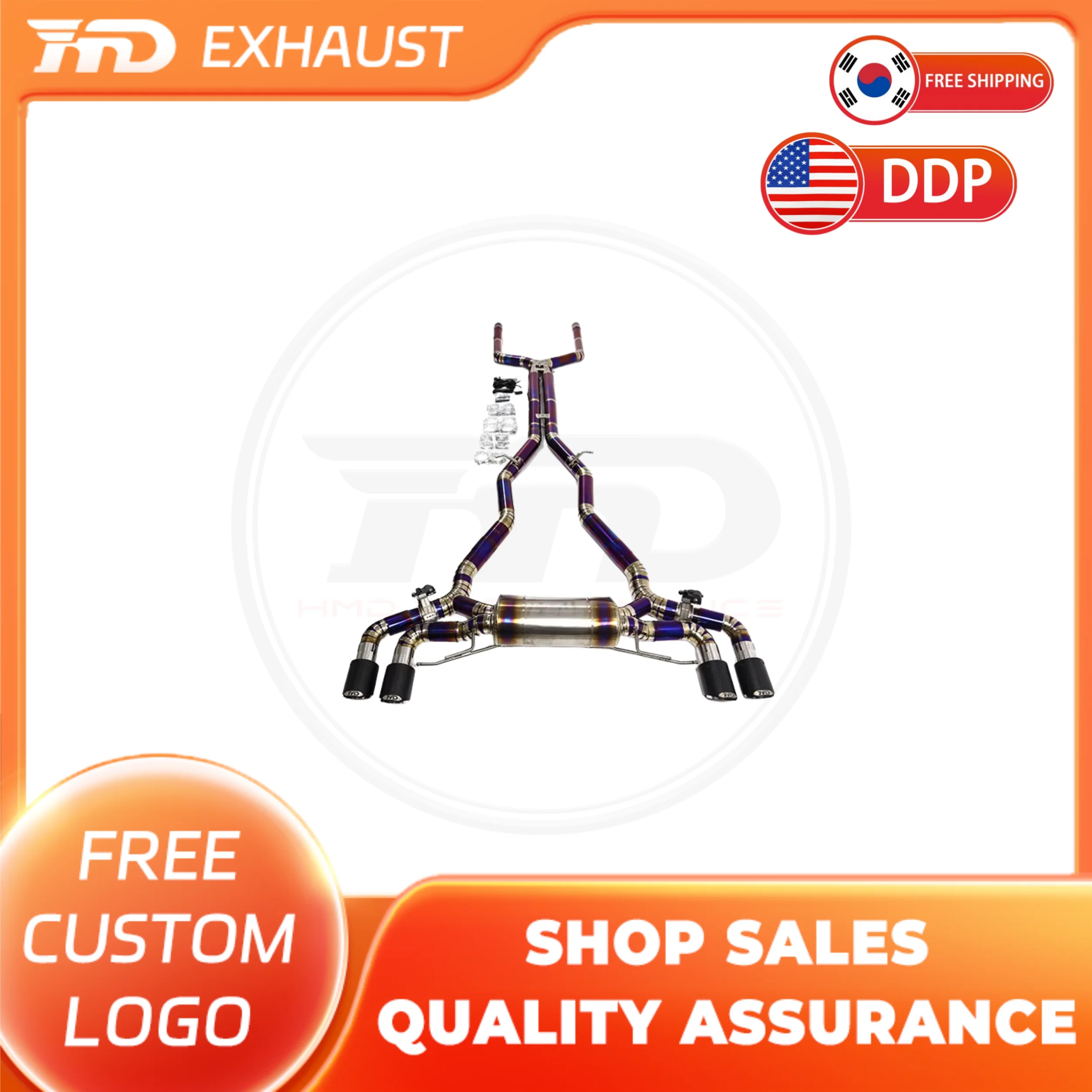 

HMD Лидер продаж титановая выхлопная система Catback выхлопная система для BMW M5 F90 4,4T S63 двигатель 2018-2022 автомобильный глушитель электронный клапан