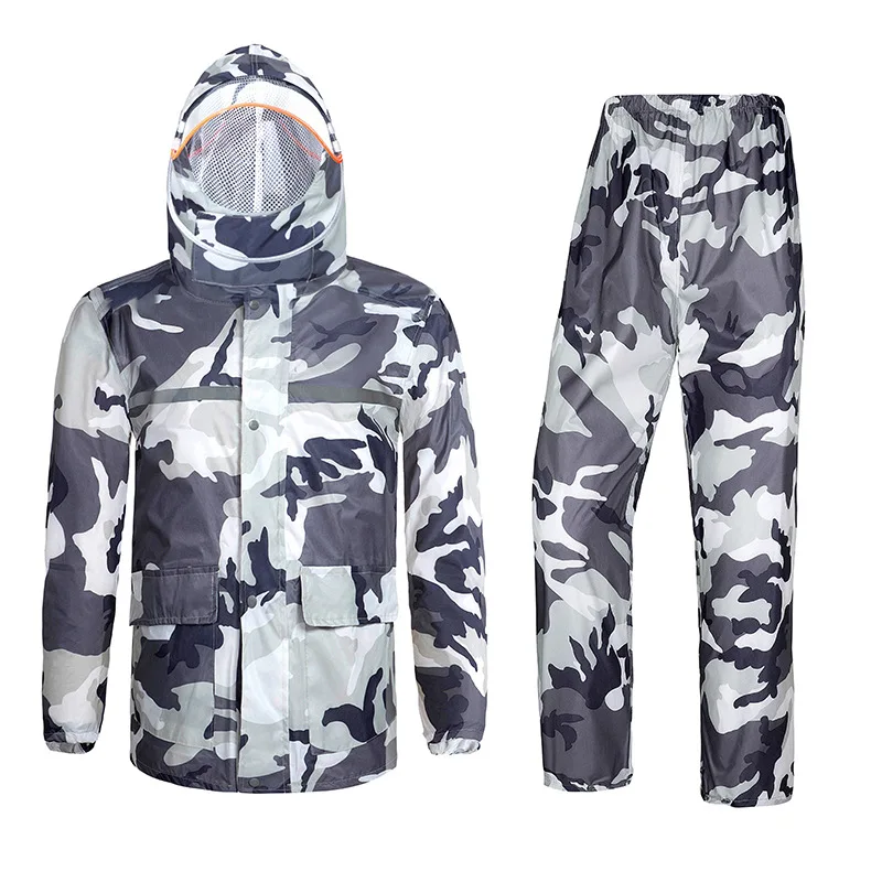 Camouflage Split Type Raincoat Breathable Comfortable Rain Jacket for Outdoor Riding Rider-Specific