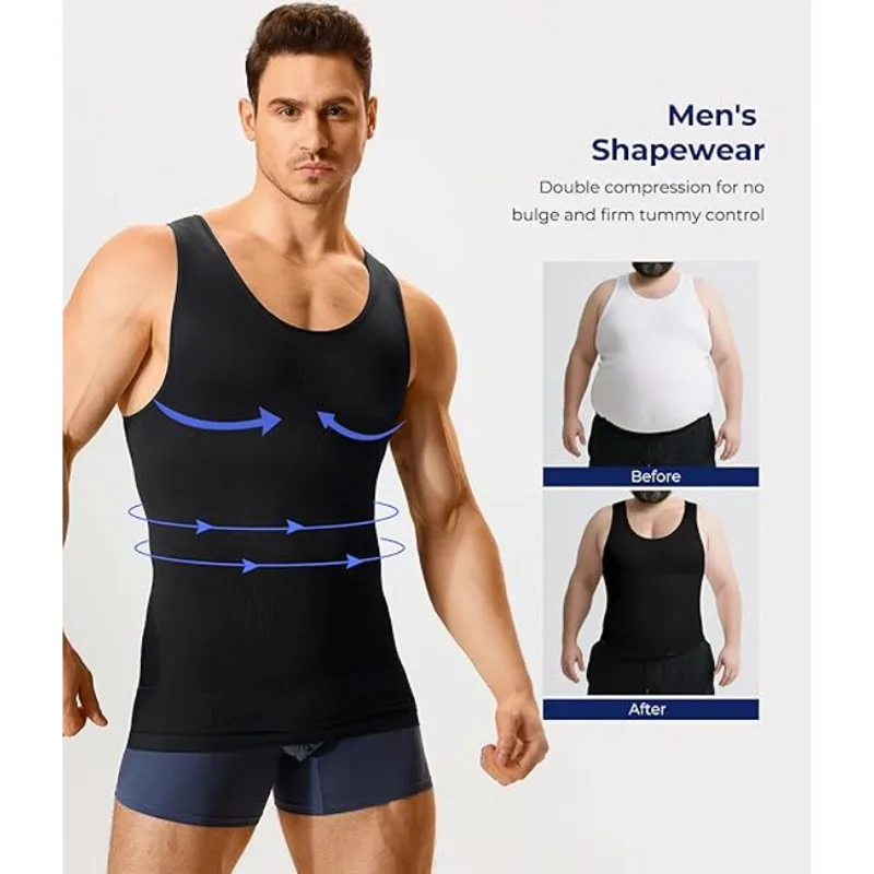 MrifDila Men Shaper Tank Gynecomastia Compression Shirts Men Sleeveless Slimming Undershirts Tummy Control Body Shaper Tank Top