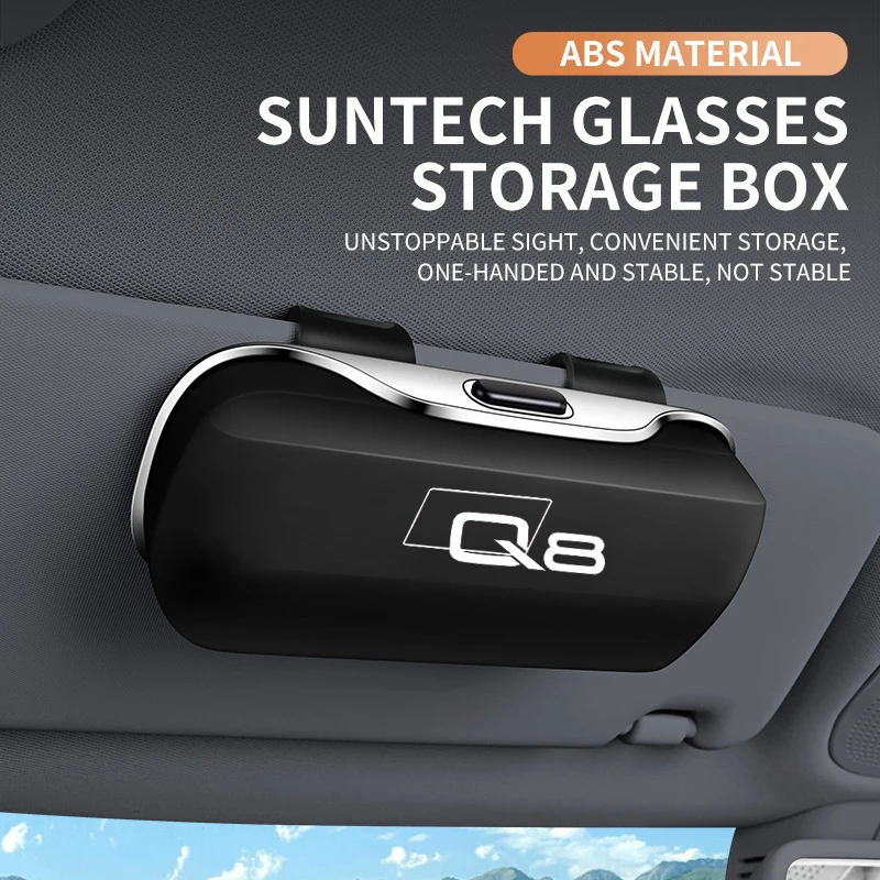 

For Audi Q8 Body Kit Spoiler Black Emblem Interior Key Case Accessories Car Visor Sunglasses Car Glasses Case Glasses Clip Box