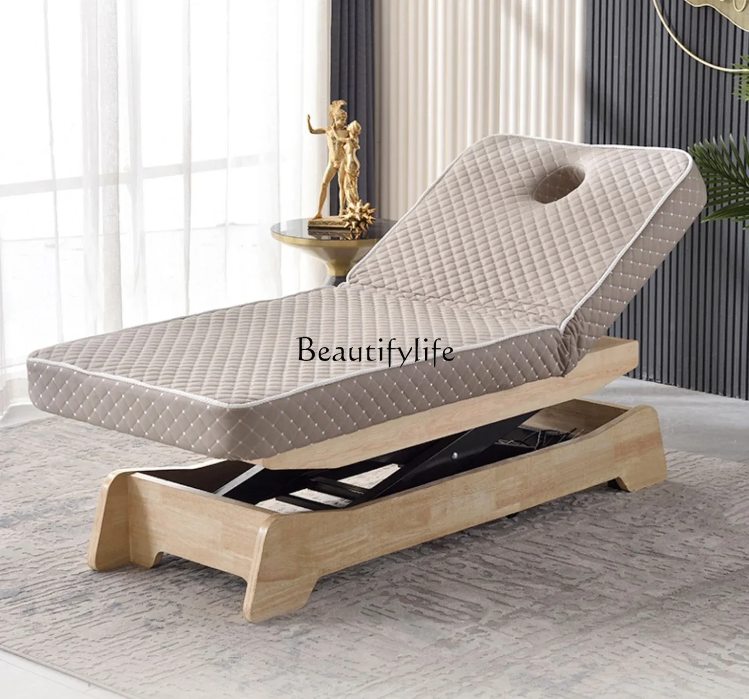 

Solid Wood Electric Beauty Bed High-End Beauty Salon Special Intelligent Lifting Massage Massage Bed