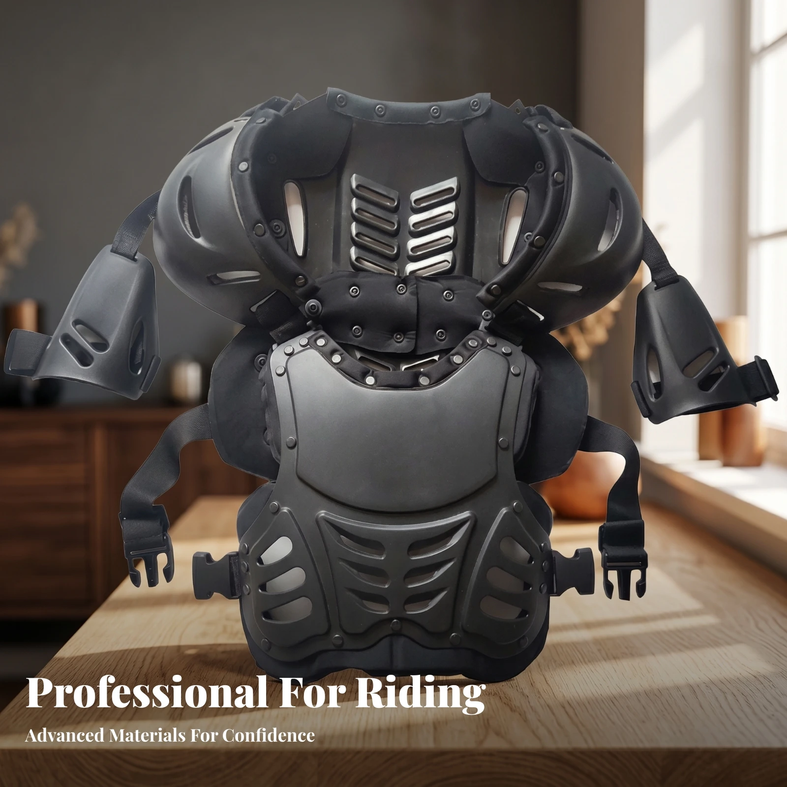 Motorcycle Protective Vest Rivet Panel Safety Wear Motorcycle Chest Protector Shielding Riding Vest Hard Shell Shock-Resistant