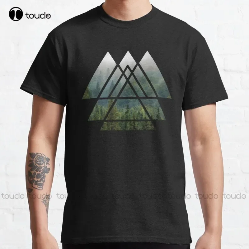 New Sacred Geometry Triangles - Misty Forest Classic T-Shirt Volleyball Shirts S-5Xl Cotton Tee Shirt shirt women Unisex