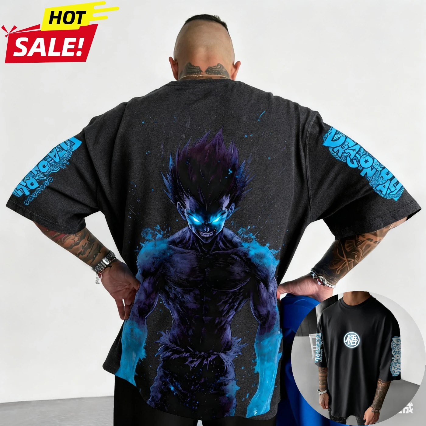 Koszulka męska oversize w stylu Harajuku z motywem anime Dragon Ball Super Saiyan na lato 2025, vintage, streetwear, damska, casualowa, z krótkim rękawem, unisex.