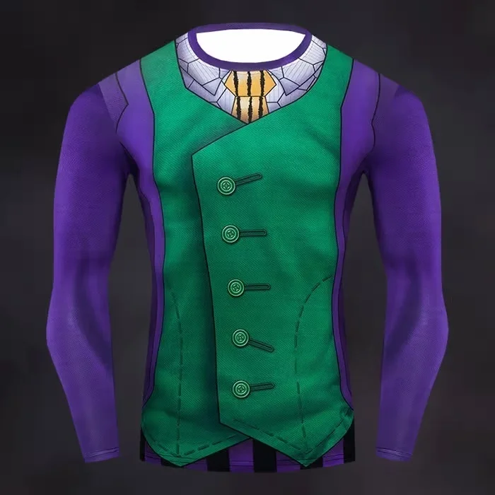 25/26 شعبية مارفل سلسلة خارقة كوس الترفيه الرياضة اللياقة البدنية الملابس الربيع والخريف طويلة الأكمام تي شيرت الأسرة الملابس