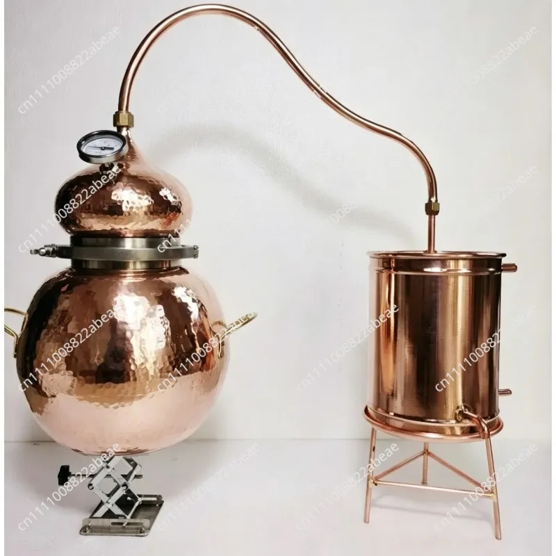 2L Copper Still Household Small Ancient Distillation Equipment Hydrosol Machine Distilling Wine