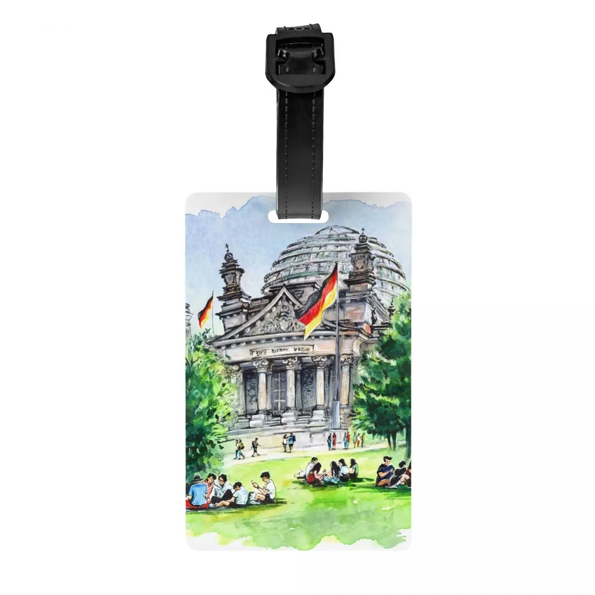 

Custom Reichstag In Berlin, Germany Luggage Tag With Name Card Privacy Cover ID Label for Travel Bag Suitcase
