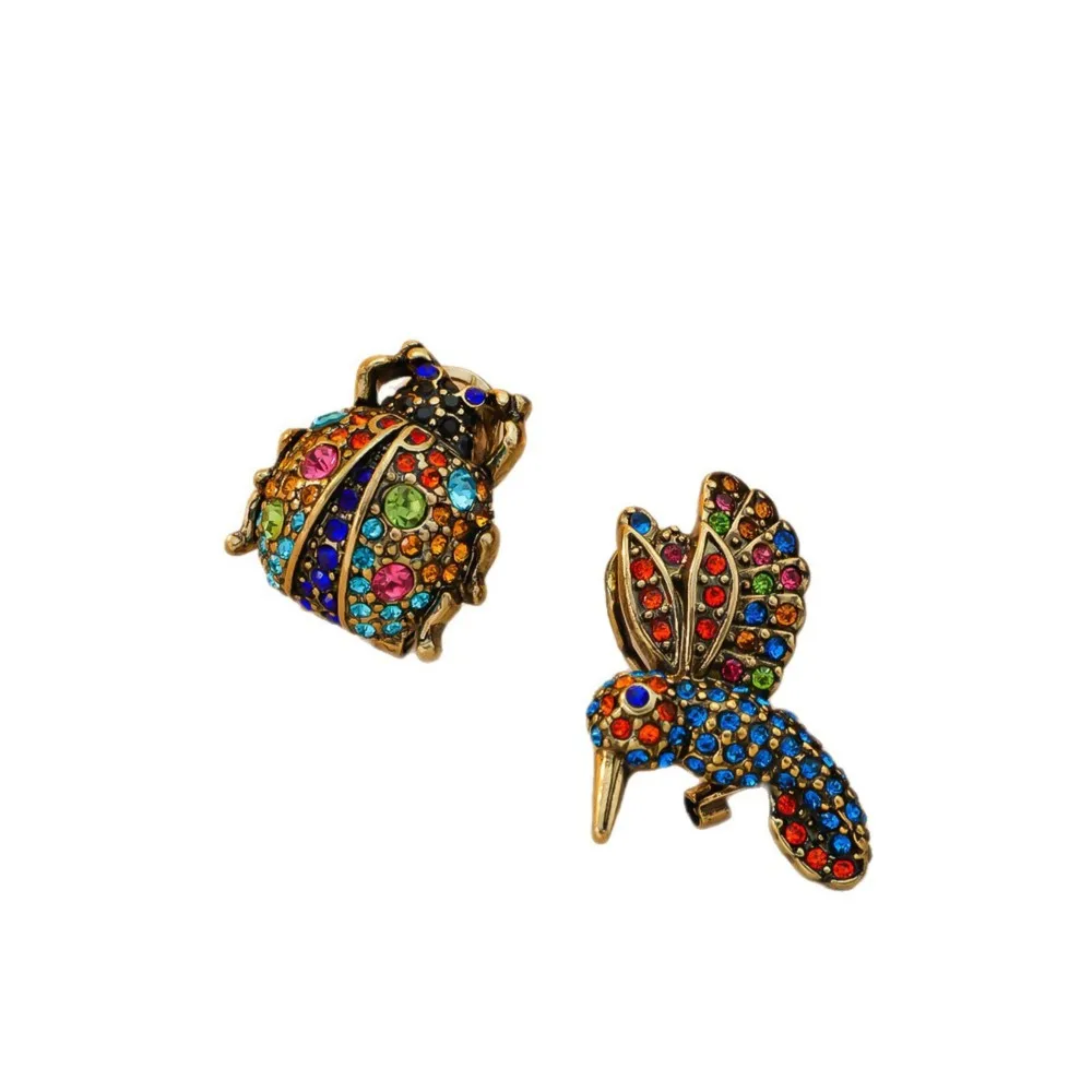 أقراط KEQIU Qingdao VINTAGE على شكل حشرة: سلسلة عصرية ورائعة وحيوية ولطيفة #5